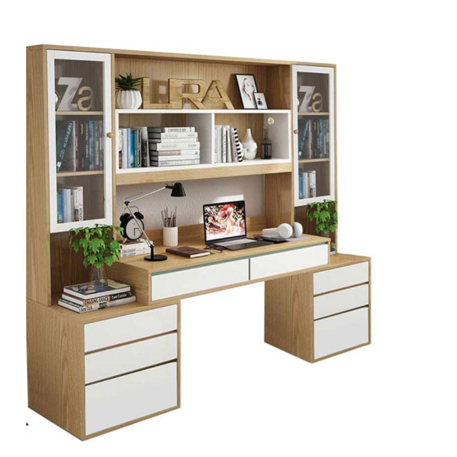 ست کتابخانه و میز تحریر گلایل